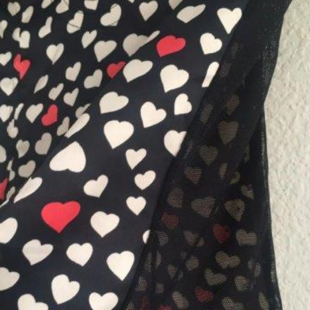 Dolce & Gabbana authentic RARE Y2K black heart bustier mesh stretch pinUp Medium - Picture 8 of 16